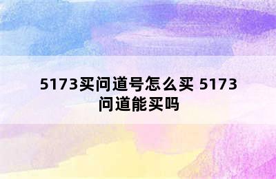 5173买问道号怎么买 5173问道能买吗